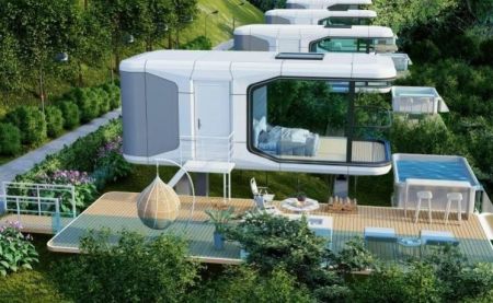 P5 Luxury Movable Prefabricated Shipping Container Space Capsule High-End Micro Homes Smart Expandable Houses Customizable Mobile Residences House